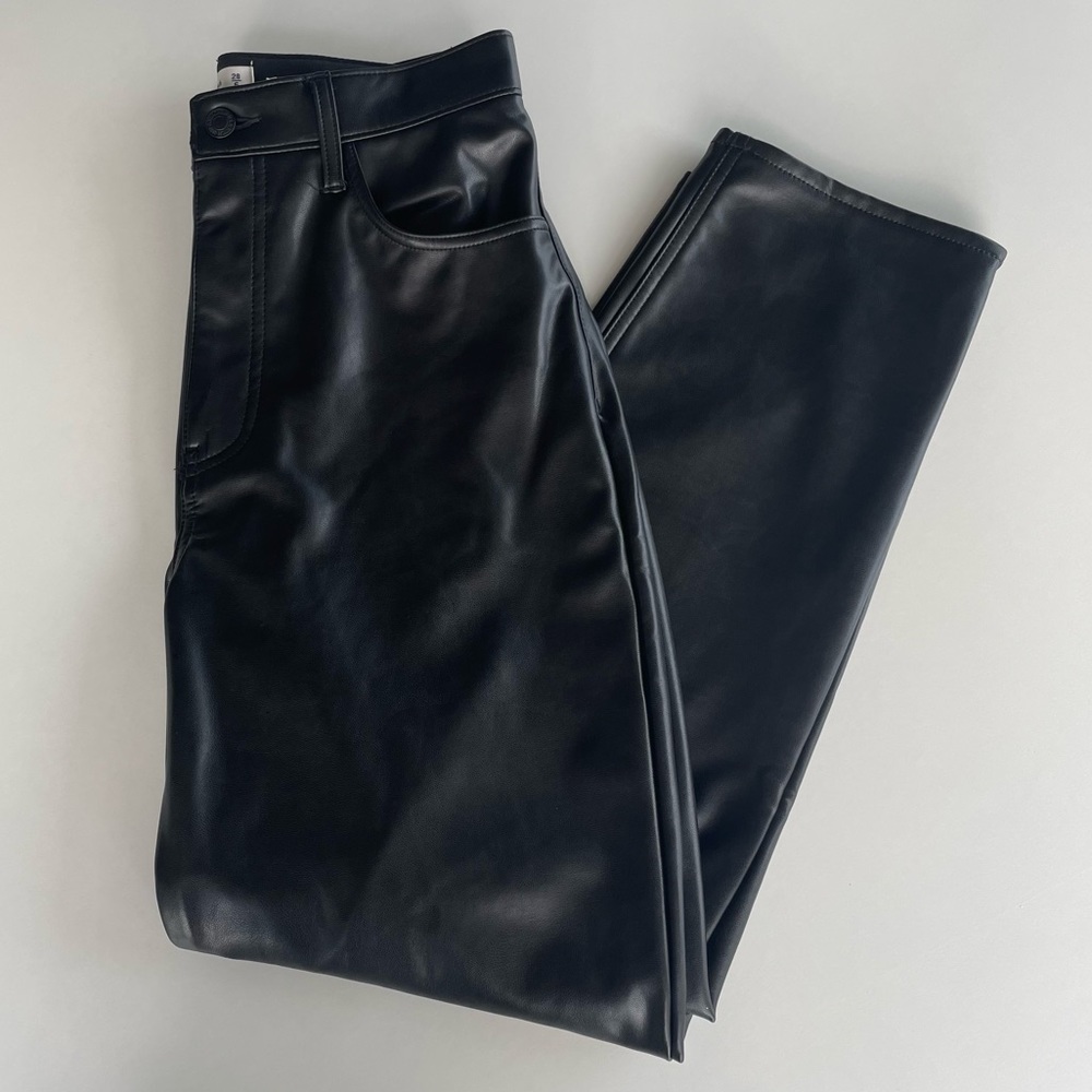 Abercrombie & Fitch Black Vegan Leather Pants